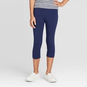 Girls’ Capri Leggings - Cat & Jack Navy L - Brand New
